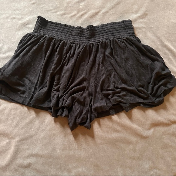 Mossimo Black Flowy Shorts Smocked Waist Soft Stretchy Lounge Boho Size XL Fun - Picture 6 of 9